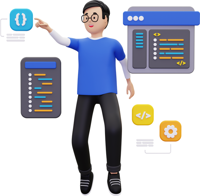 3d web development illustration